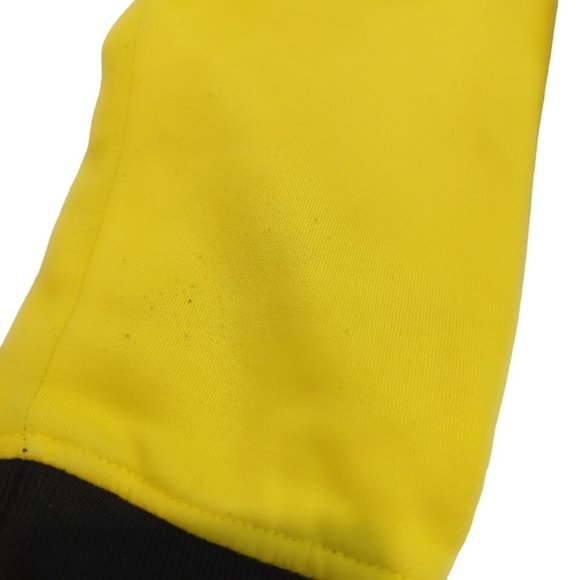 Supreme Society Men's Size Large Varsity Jacket Hooded Black Yellow Snap Button - Picture 13 of 13